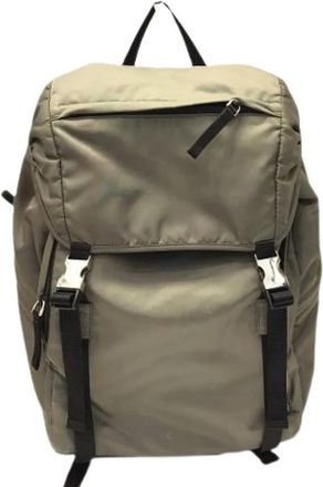 Prada Pre-owned Backpacks, male, Green, Size: ONE SIZE Pre-owned Vintage Nylon Backpack
