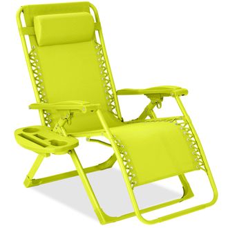 Best Choice Products Monochromatic Zero Gravity Chair, Folding Patio Recliner w/Side Tray, Headrest