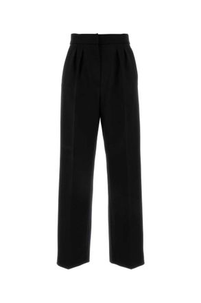 Max Mara Black Verbano Cropped Wool Pant