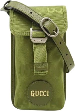 Gucci Pre-owned Cross Body Bags, male, Green, Size: ONE SIZE Pre-owned Vintage Nylon Shoulder Bag