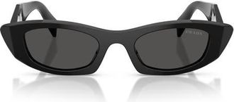 Prada 50mm Oval Sunglasses in Black /Dark Grey at Nordstrom