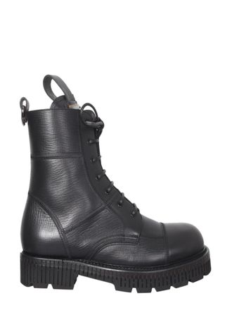 Dolce & Gabbana Black Lace Up Boots