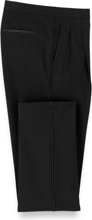 Paul Fredrick Wool Stretch Pleated Tuxedo Pants