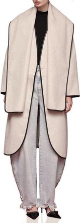 Avec Les Filles Cocoon Scarf Coat in Oatmeal at Nordstrom, Size Xx-Large