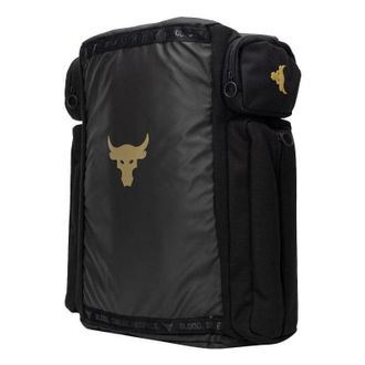 Under Armour Project Rock Duffle Backpack Black Gold 1376459-002