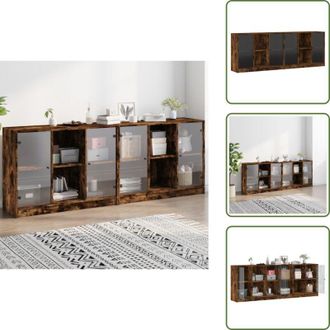 vidaXL vidaXL Libreria con Ante Rovere Fumo 204x37x75 cm in Legno Multistrato