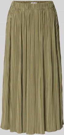 Sams&oslash;e & Sams&oslash;e Midirock mit Plisseefalten Modell UMA in Oliv, Gr&ouml;&szlig;e XL