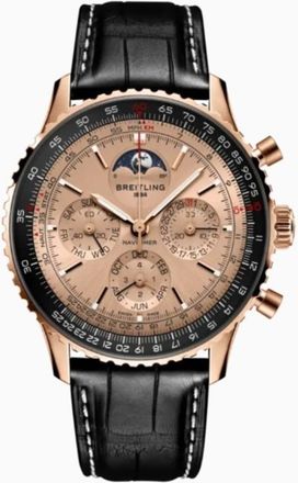 Breitling Navitimer Perpetual Chronograph Automatic Chronometer Moon Phase Champagne Dial Mens Watch RB19101A1H1P1