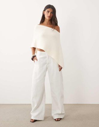 Lioness jeans a gamba bombata bianchi-Bianco