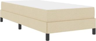 vidaXL Cama Tipo Box Spring Con Colch&oacute;n Crema 90 X 190 Cm Tela Vidaxl