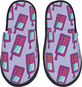Generic Home Slippers Seamless Pattern For Old Cell Phones Slippers Casual Non Slip House Shoes For Spa Bathroom Travel M