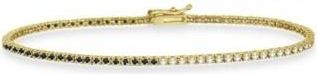 Allurez Diamond & Black Diamond Eternity Tennis Bracelet 14K Yellow Gold (1.00ct)