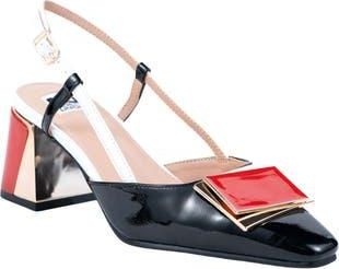 Ninety Union Maddie Pointed Toe Slingback Pump in Black Multi at Nordstrom Rack, Size 12