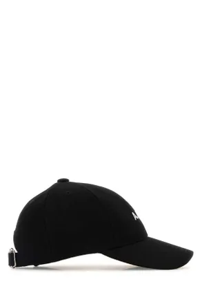 A.P.C. Mens Black Stretch Cotton Charlie Baseball Cap Cappelli Hat
