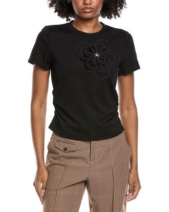 Gracia Embroidered Floral Applique Top