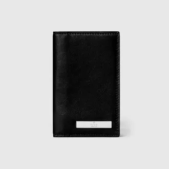 Gucci Card Case With Metal Tag, Black