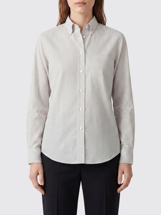 The Row Slim Fit Check Cotton Shirt with French Collar and Patch Pocket