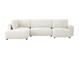 VENTE-UNIQUE.COM Sof&aacute; rinconera tela beige