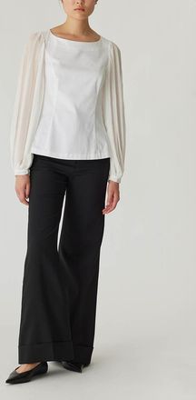 Rebecca Taylor Heavy Cotton Chintz Boat Neck Top