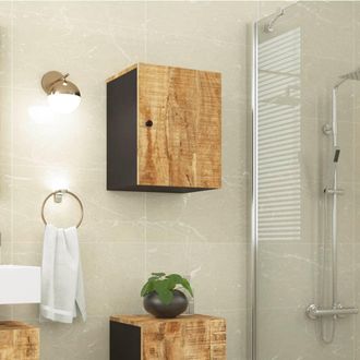 vidaXL Armario De Ba&ntilde;o De Pared Madera Maciza De Mango 38x33x48 Cm Vidaxl