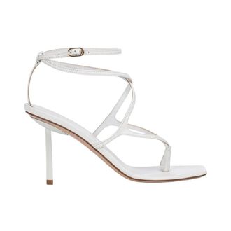 Le Silla Sandaal Teenslipper - Dames - Sandalen met hakken - Wit - 35 EU - Leer - Schoenen