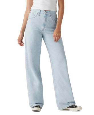 Levi's Cinch Baggy Jeans Womens Blue Denim Light Wash Straight Leg JAX2122