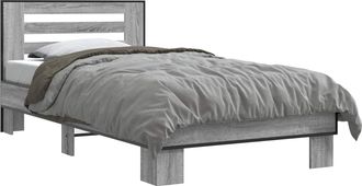 vidaXL Estructura De Cama Con Cabecero Sonoma Gris 80 X 200 Cm Vidaxl