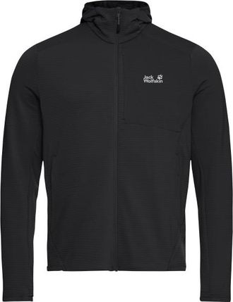 Jack Wolfskin Litestride Hooded Fullzip Fleecejacke f&uuml;r Herren | schwarz