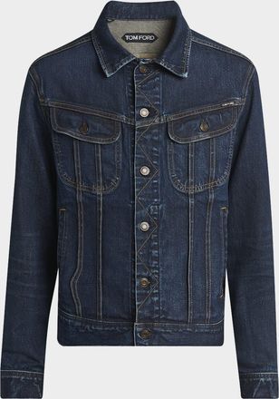 Tom Ford Men & apos;s Broken Twill Icon Denim Jacket