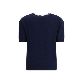 Prada Womens Blue Wool Sweatshirt Clothing