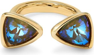 UNOde50 Ring with Two Pink Crystals in Gold at Nordstrom, Size 9.5