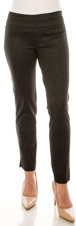 Zac & Rachel Figure Defining Slim Ankle Pull On Pants In Sand Black Blue