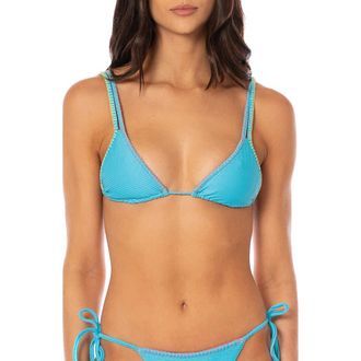 Maaji Aqua Dream Itza Reversible Bikini Top in Aquamarine at Nordstrom, Size Medium
