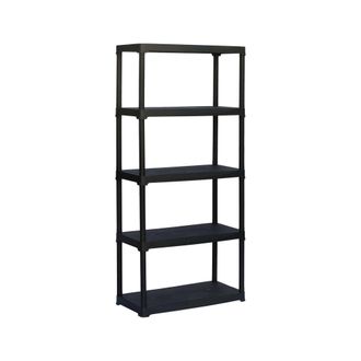 Dmora Estante De 3 Albergues En Polipropileno, Estantes Multiusos Para Interiores O Exteriores, 100% Made In Italy, Cm 80x40h176, Color Antracita, Con Embal