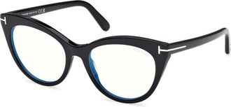 Tom Ford Cat Eye Frame - Dames - Brillen - Zwart - ONE Size - Leer - Accessoires