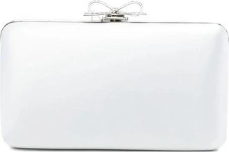 Self Portrait Satin Bow Clutch - Dames - Clutches - Blauw - ONE Size - Satijn - Tassen