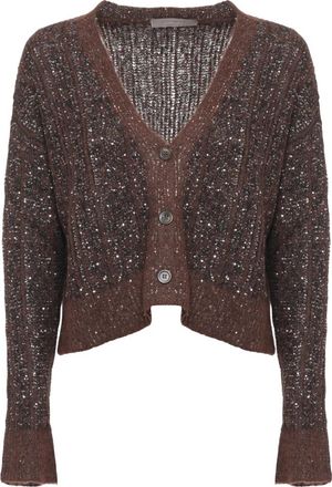D.exterior Wolmix Vest - Dames - Vesten - Bruin - XS - Wol - Truien & Vesten