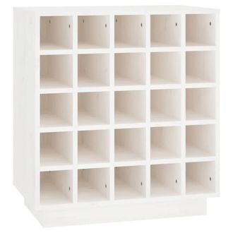 Berkfield Home Wine Cabinet White 55.5x34x61 cm Solid Wood Pine