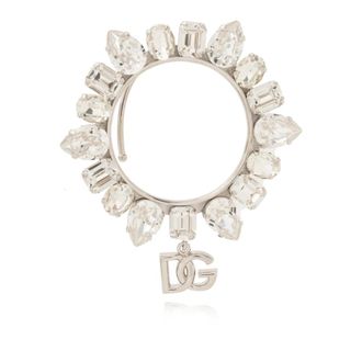 Dolce & Gabbana Oorboei versierd met strass-steentjes - Dames - Oorbellen - Grijs - ONE Size - Accessoires