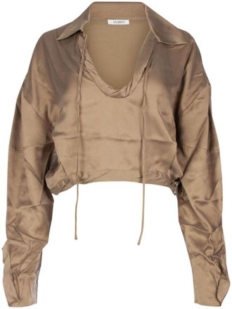 Yuzefi Blouse met gespreide kraag - Beige