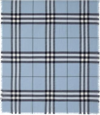 Burberry checked wool scarf - unisex - Wool - OS - Blue