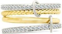 Sterling Forever Asta Cubic Zirconia Link Stacked Ring in Dual Tone at Nordstrom Rack, Size 10
