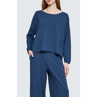 Luukaa D'Celli Lana Boxy Blouse in Teal at Nordstrom, Size X-Large