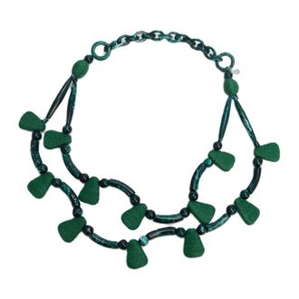 Max Mara Necklaces, female, Green, Size: ONE SIZE Wkafalange Necklace