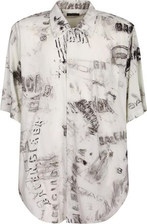 Balenciaga Short Sleeve Shirts, male, Gray, Size: S Short Sleeve Shirt