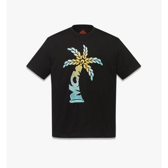 MCM Gradation Palm Logo T-Shirt in Organic Cotton