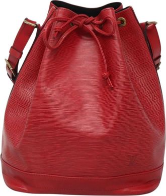 Louis Vuitton Noe Red Leather Shoulder Bag (Pre-Owned)