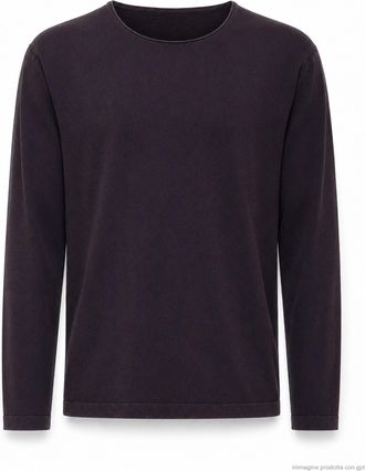 Fabrizio Del Carlo Dark Brown Lightweight Cotton Long Sleeve Top