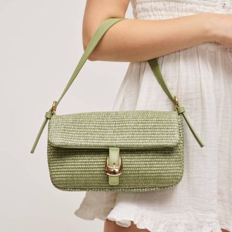 Urban Expression Womens Gloria Straw Crossbody Bag In Sage