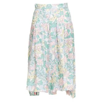 Thom Browne silk floral marine motif midi skirt